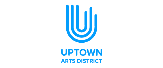 blue logo in a U shape reads Uptown Arts District