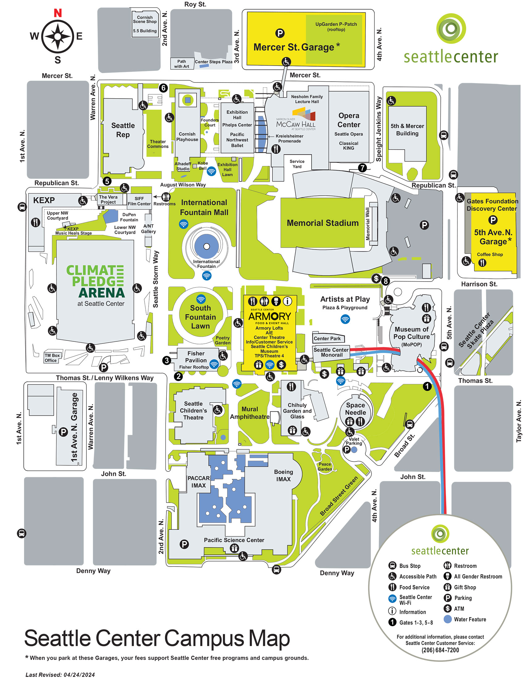 a map of the seattle center grounds