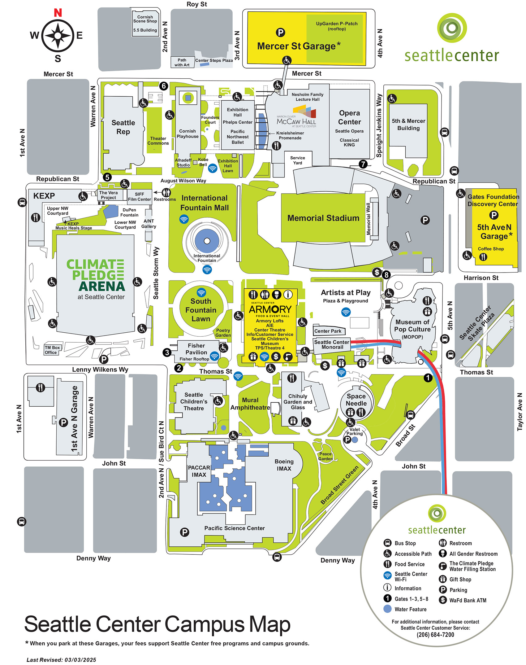 map of seattle center campus